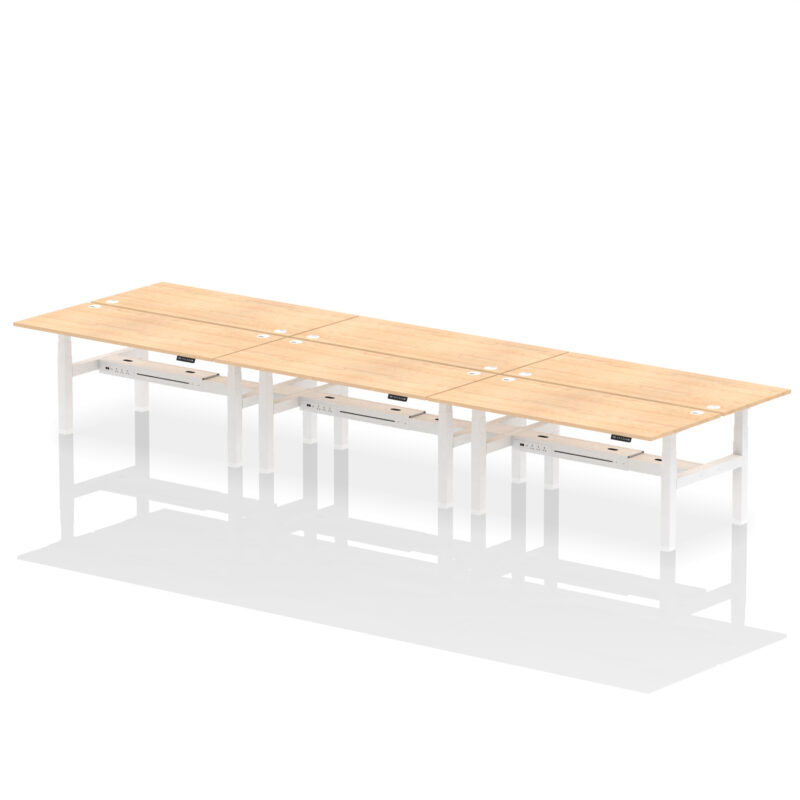 Brisk Back-to-Back Height Adjustable Bench Desk - 6 Person - Image 75