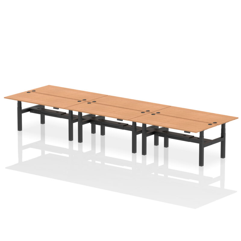 Brisk Back-to-Back Height Adjustable Bench Desk - 6 Person - Image 76