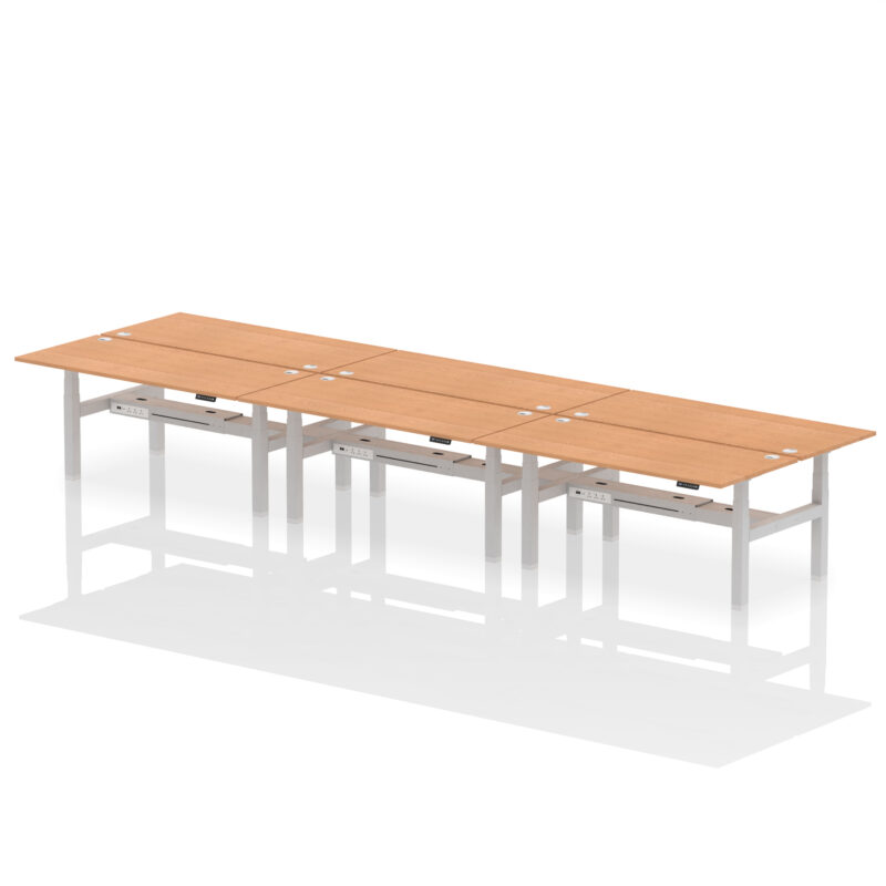 Brisk Back-to-Back Height Adjustable Bench Desk - 6 Person - Image 77