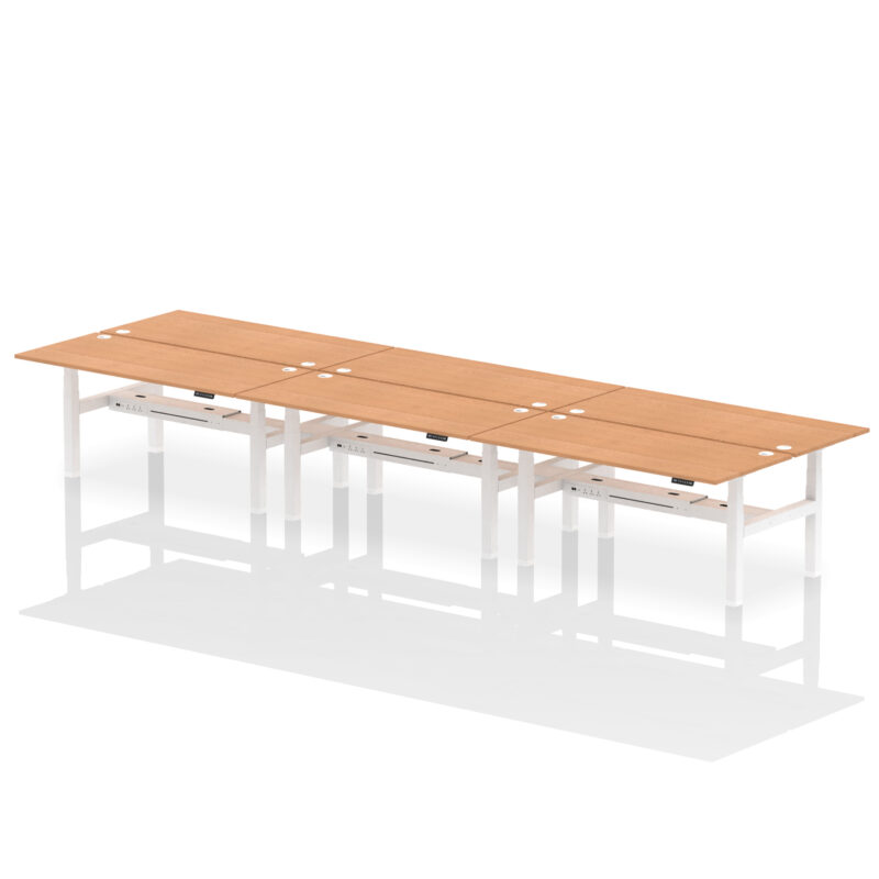 Brisk Back-to-Back Height Adjustable Bench Desk - 6 Person - Image 78