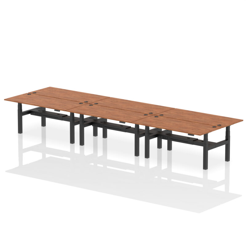 Brisk Back-to-Back Height Adjustable Bench Desk - 6 Person - Image 79