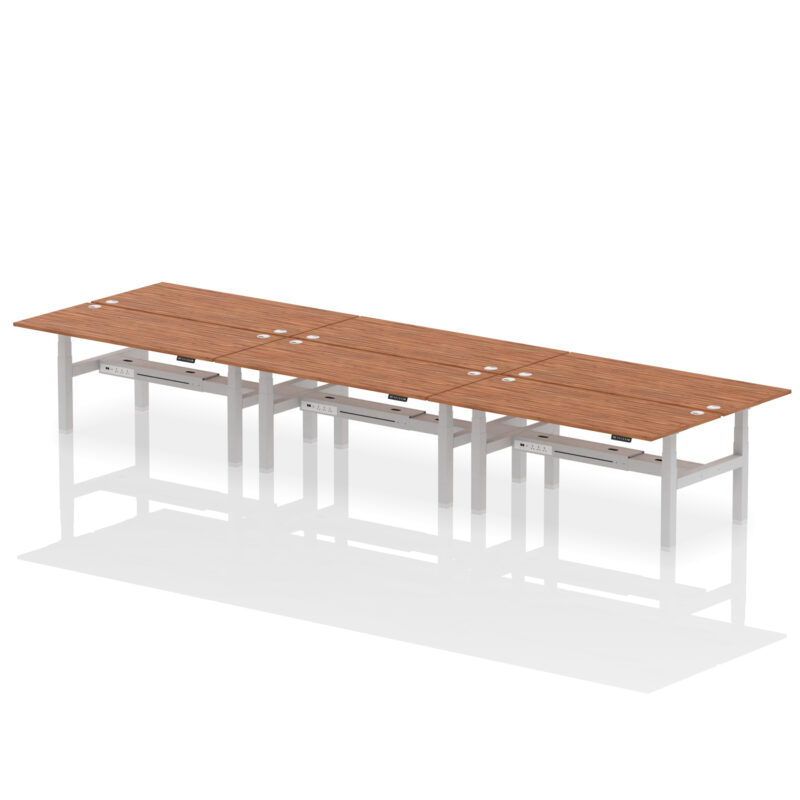 Brisk Back-to-Back Height Adjustable Bench Desk - 6 Person - Image 80