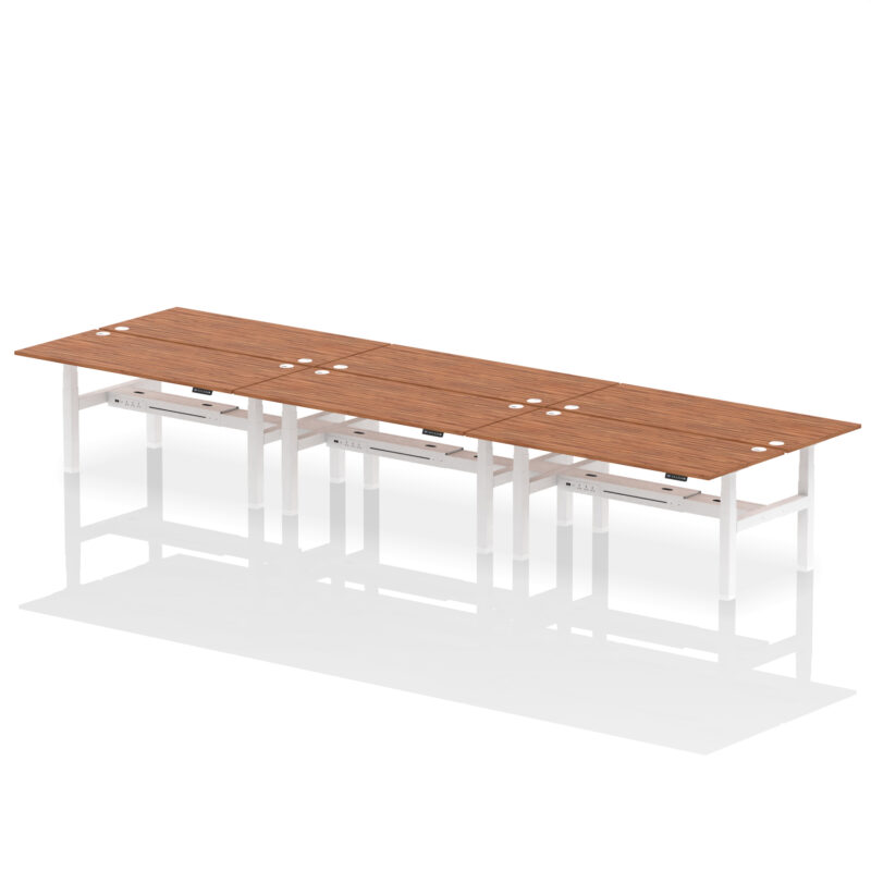 Brisk Back-to-Back Height Adjustable Bench Desk - 6 Person - Image 81