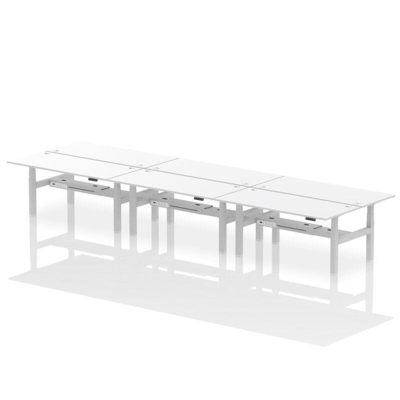 Brisk Back-to-Back Height Adjustable Bench Desk - 6 Person - Image 83