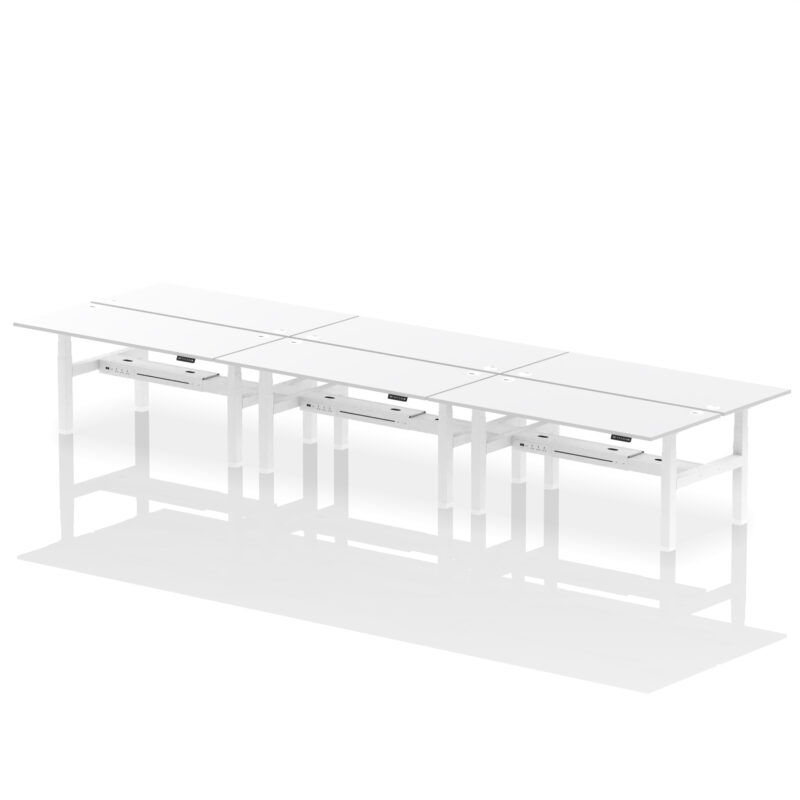 Brisk Back-to-Back Height Adjustable Bench Desk - 6 Person - Image 84