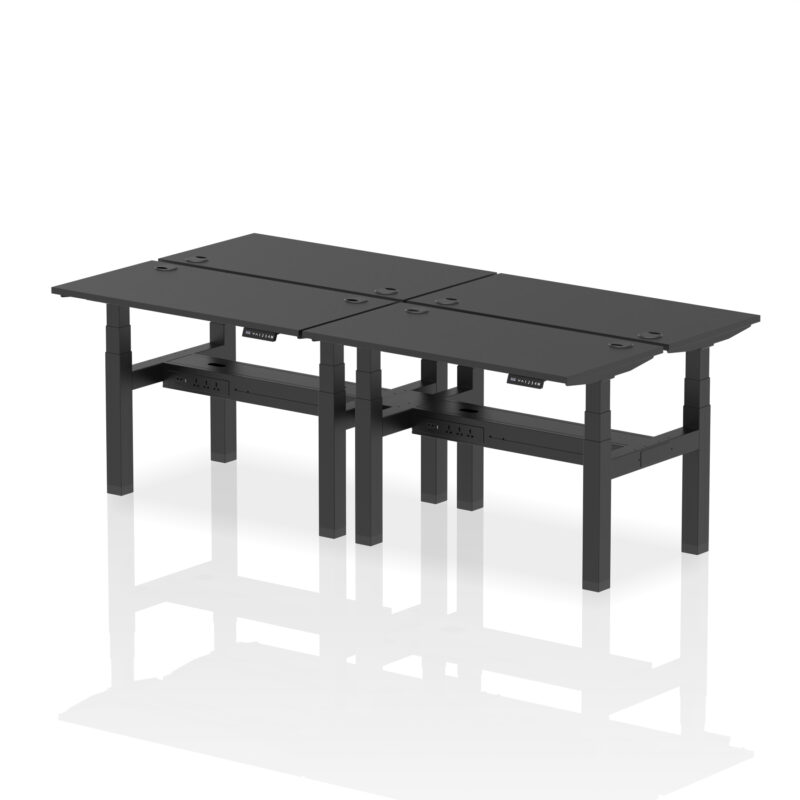 Brisk Back-to-Back Slimline Height Adjustable Bench Desk - 4 Person - Image 4