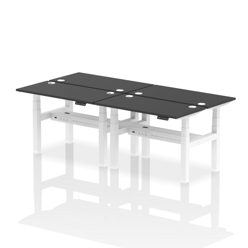 Brisk Back-to-Back Slimline Height Adjustable Bench Desk - 4 Person - Image 6