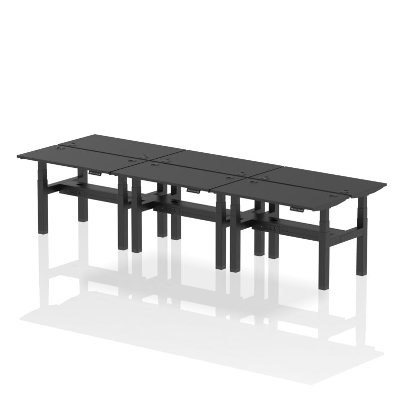 Brisk Back-to-Back Slimline Height Adjustable Bench Desk - 6 Person - Image 4