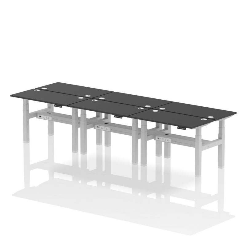 Brisk Back-to-Back Slimline Height Adjustable Bench Desk - 6 Person - Image 5