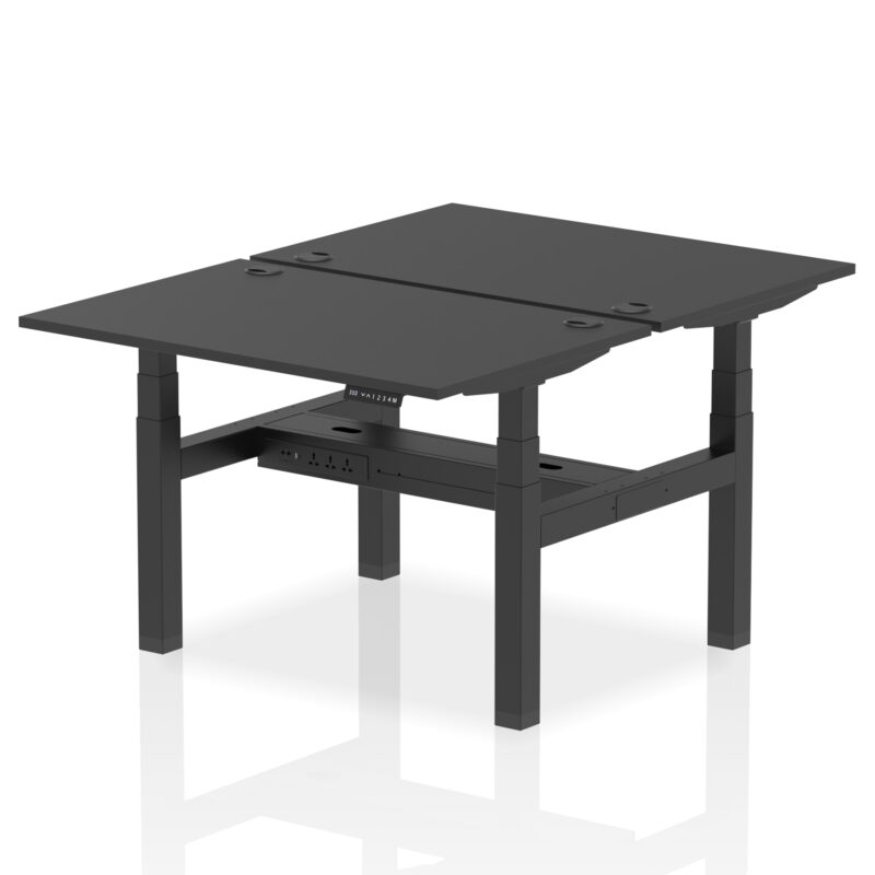 Brisk Back-to-Back Height Adjustable Bench Desk - 2 Person - Image 4