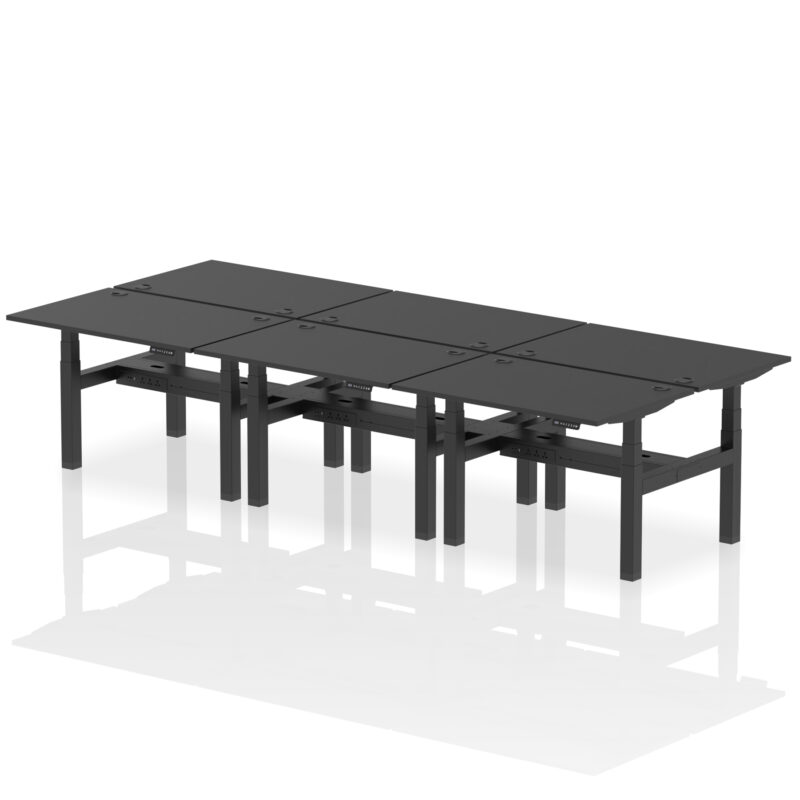 Brisk Back-to-Back Height Adjustable Bench Desk - 6 Person - Image 4