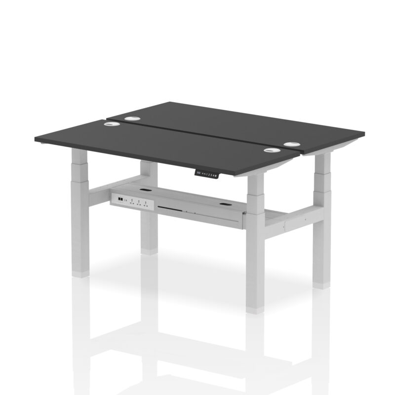 Brisk Back-to-Back Slimline Height Adjustable Bench Desk - 2 Person - Image 26