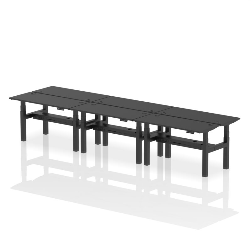 Brisk Back-to-Back Slimline Height Adjustable Bench Desk - 6 Person - Image 25