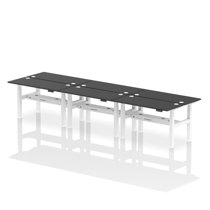 Brisk Back-to-Back Slimline Height Adjustable Bench Desk - 6 Person - Image 27