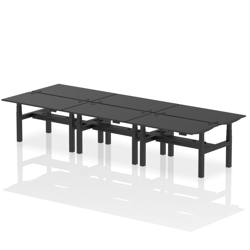 Brisk Back-to-Back Height Adjustable Bench Desk - 6 Person - Image 25