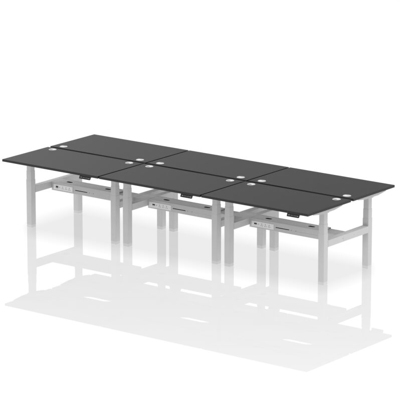 Brisk Back-to-Back Height Adjustable Bench Desk - 6 Person - Image 26