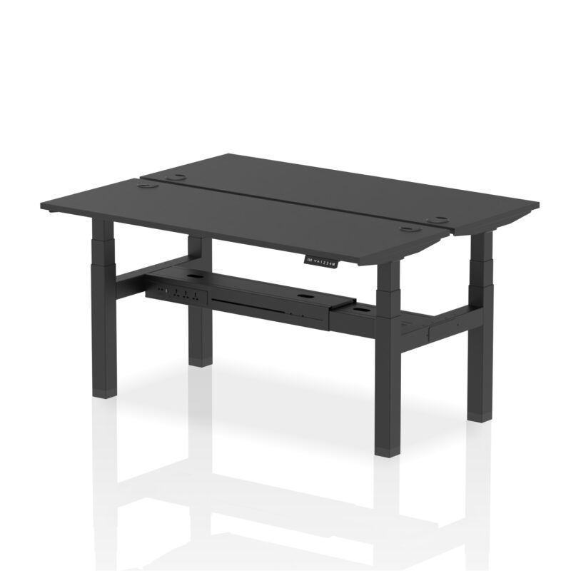 Brisk Back-to-Back Slimline Height Adjustable Bench Desk - 2 Person - Image 46