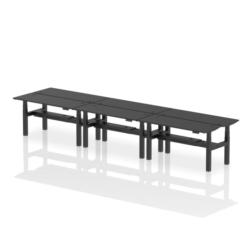 Brisk Back-to-Back Slimline Height Adjustable Bench Desk - 6 Person - Image 46