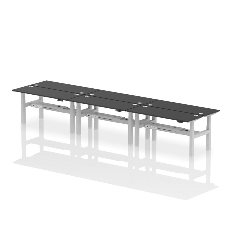 Brisk Back-to-Back Slimline Height Adjustable Bench Desk - 6 Person - Image 47