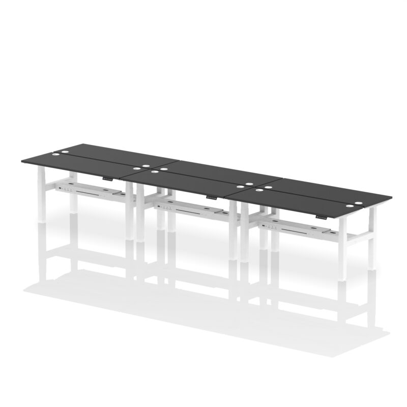 Brisk Back-to-Back Slimline Height Adjustable Bench Desk - 6 Person - Image 48