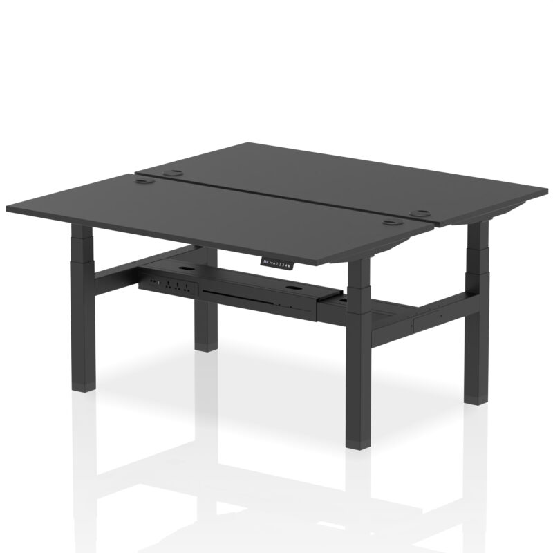 Brisk Back-to-Back Height Adjustable Bench Desk - 2 Person - Image 46