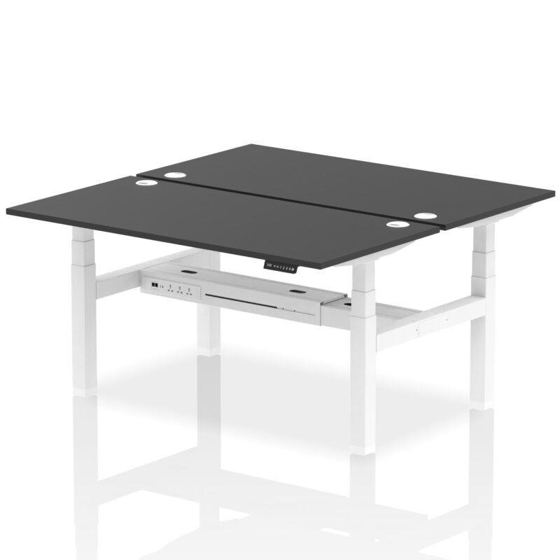 Brisk Back-to-Back Height Adjustable Bench Desk - 2 Person - Image 48