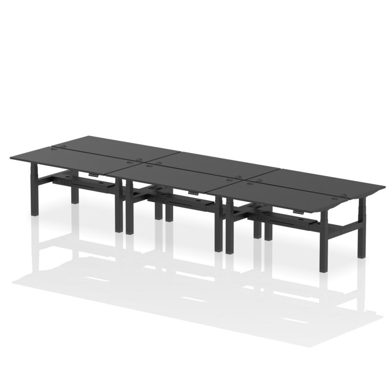 Brisk Back-to-Back Height Adjustable Bench Desk - 6 Person - Image 46