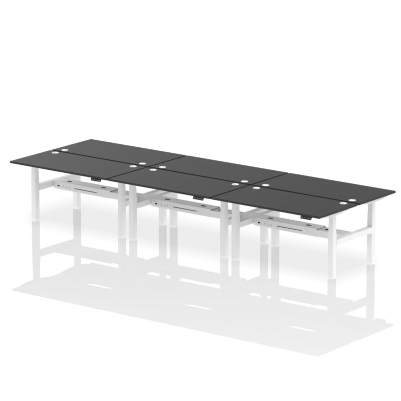 Brisk Back-to-Back Height Adjustable Bench Desk - 6 Person - Image 48