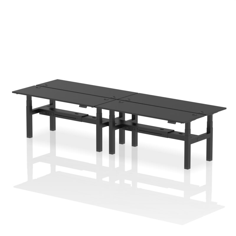 Brisk Back-to-Back Slimline Height Adjustable Bench Desk - 4 Person - Image 67