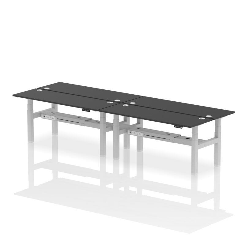 Brisk Back-to-Back Slimline Height Adjustable Bench Desk - 4 Person - Image 68