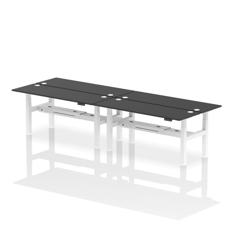 Brisk Back-to-Back Slimline Height Adjustable Bench Desk - 4 Person - Image 69