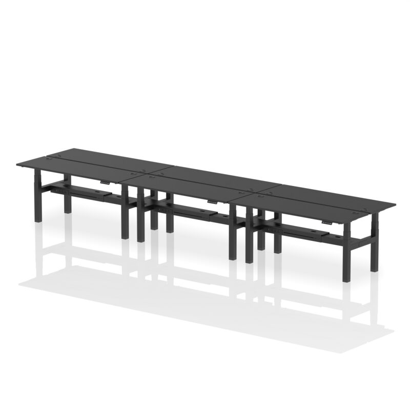 Brisk Back-to-Back Slimline Height Adjustable Bench Desk - 6 Person - Image 67