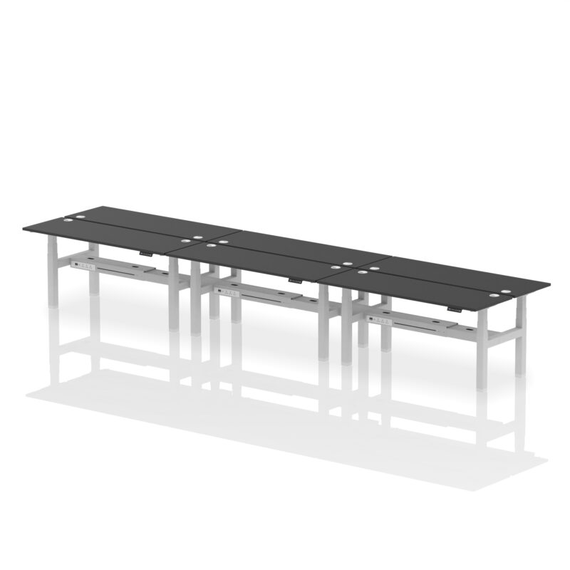 Brisk Back-to-Back Slimline Height Adjustable Bench Desk - 6 Person - Image 68