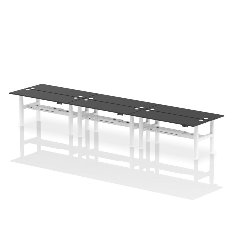 Brisk Back-to-Back Slimline Height Adjustable Bench Desk - 6 Person - Image 69