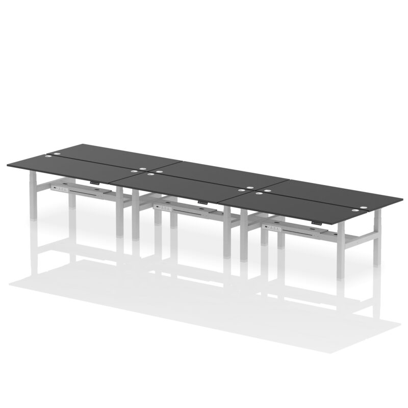Brisk Back-to-Back Height Adjustable Bench Desk - 6 Person - Image 68