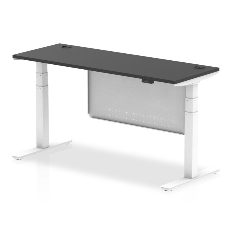 Brisk Height Adjustable Slimline Desk With Cable Ports With Steel Modesty Panel - Image 333