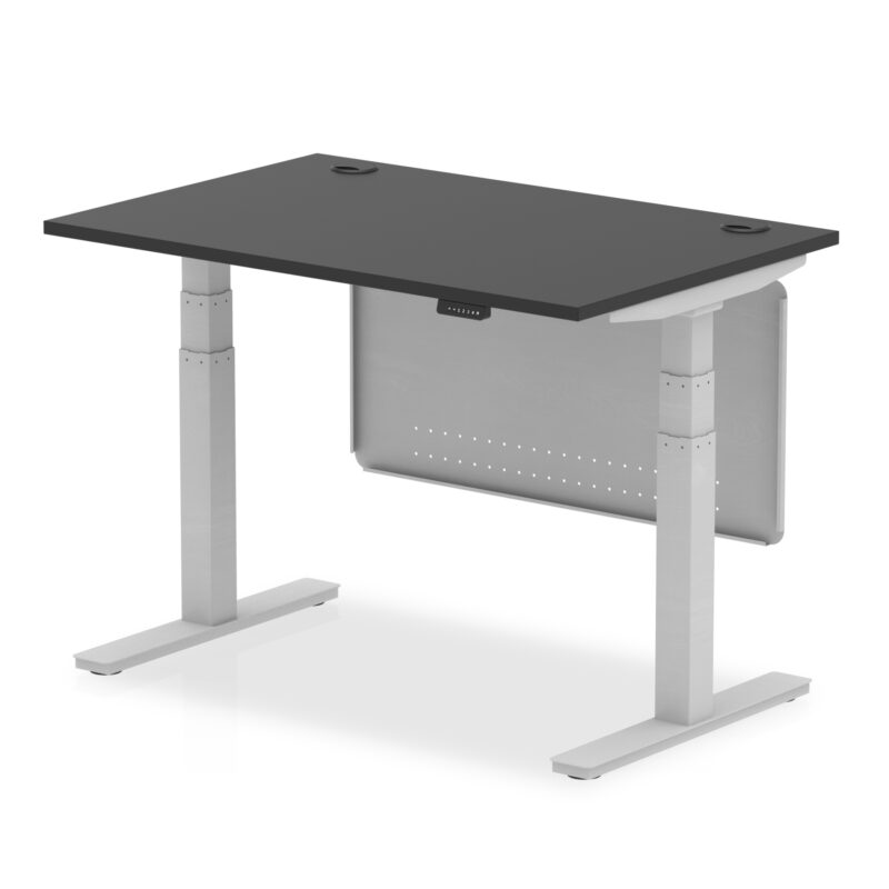 Brisk Height Adjustable Desk With Cable Ports With Steel Modesty Panel - Image 74