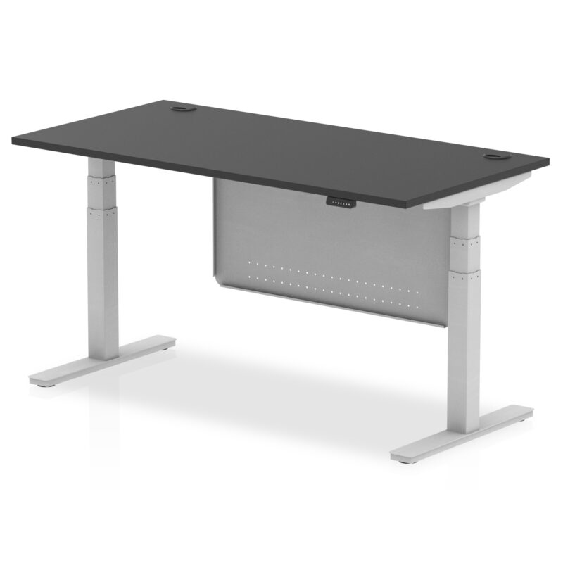Brisk Height Adjustable Desk With Cable Ports With Steel Modesty Panel - Image 80