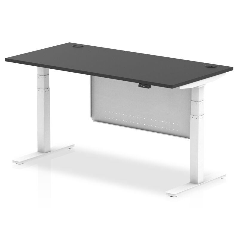 Brisk Height Adjustable Desk With Cable Ports With Steel Modesty Panel - Image 81