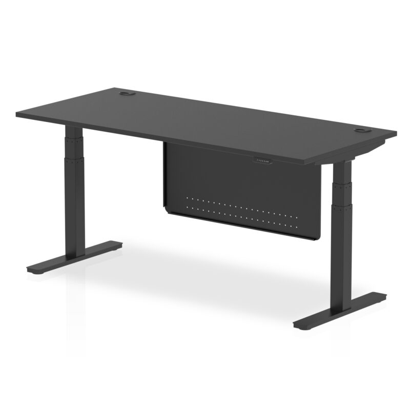 Brisk Height Adjustable Desk With Cable Ports With Steel Modesty Panel - Image 82