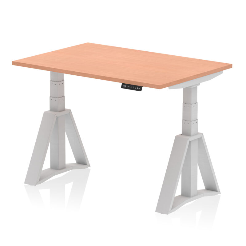 Brisk Height Adjustable Desk without Cable Ports With Piste Foot