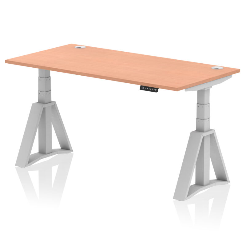 Brisk Height Adjustable Desk With Cable Ports With Piste Foot - Image 3