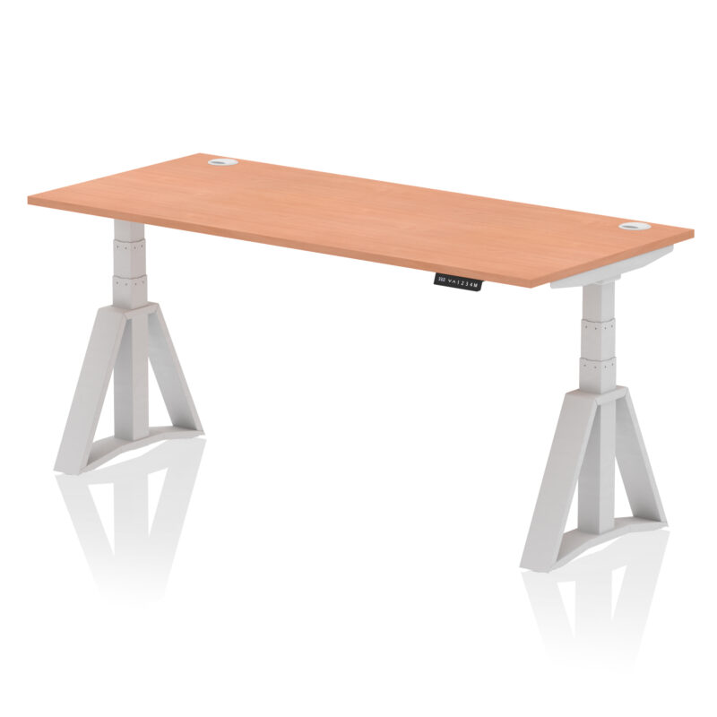 Brisk Height Adjustable Desk With Cable Ports With Piste Foot - Image 4