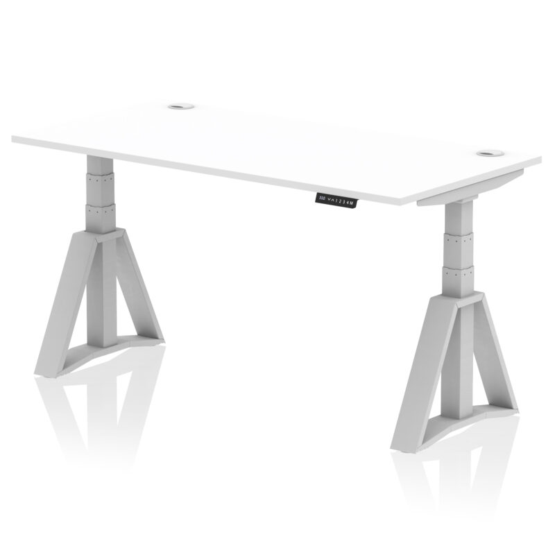 Brisk Height Adjustable Desk With Cable Ports With Piste Foot - Image 11