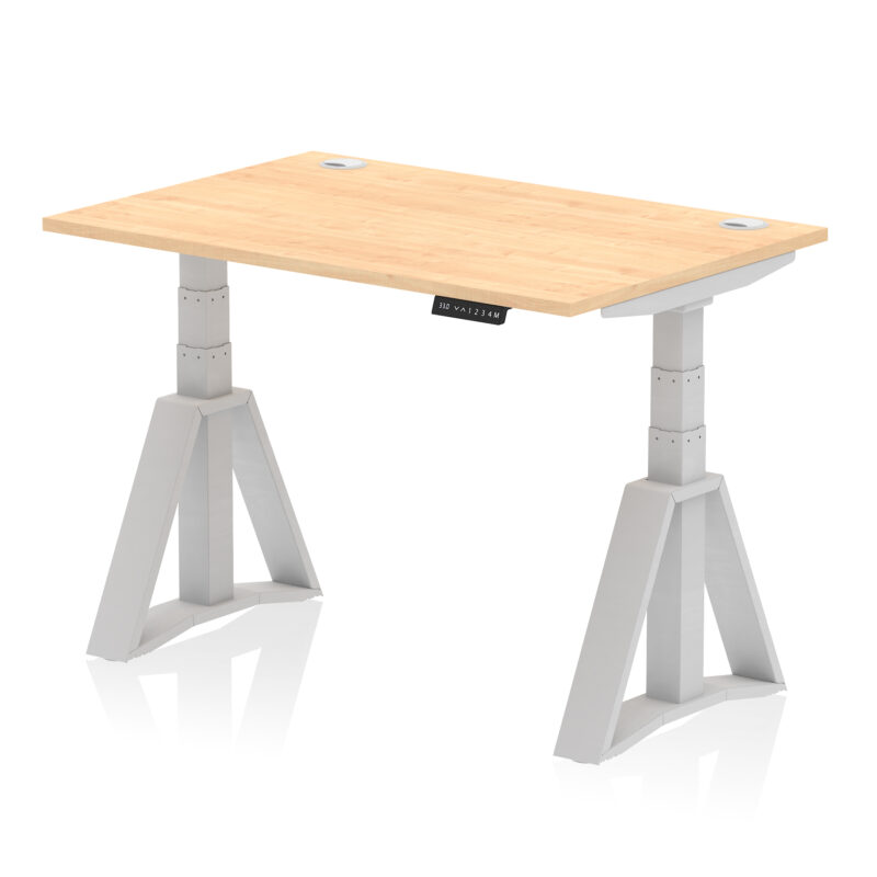 Brisk Height Adjustable Desk With Cable Ports With Piste Foot - Image 13