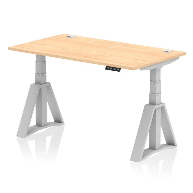 Brisk Height Adjustable Desk With Cable Ports With Piste Foot - Image 14