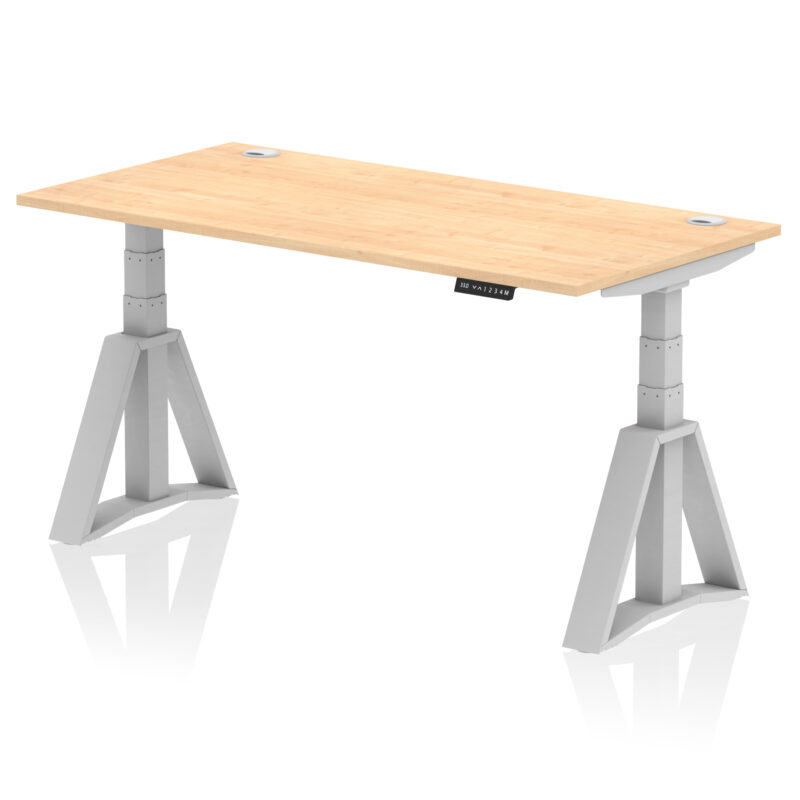 Brisk Height Adjustable Desk With Cable Ports With Piste Foot - Image 15