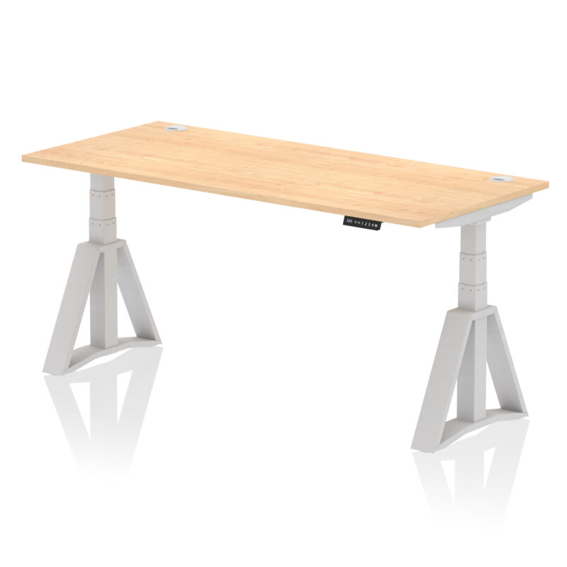 Brisk Height Adjustable Desk With Cable Ports With Piste Foot - Image 16