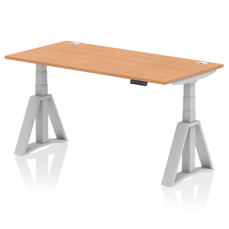 Brisk Height Adjustable Desk With Cable Ports With Piste Foot - Image 19
