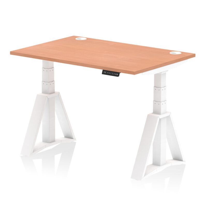Brisk Height Adjustable Desk With Cable Ports With Piste Foot - Image 21